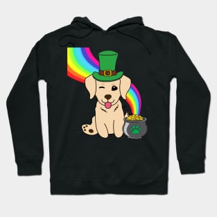 Funny golden retriever celebrates st patricks day Hoodie